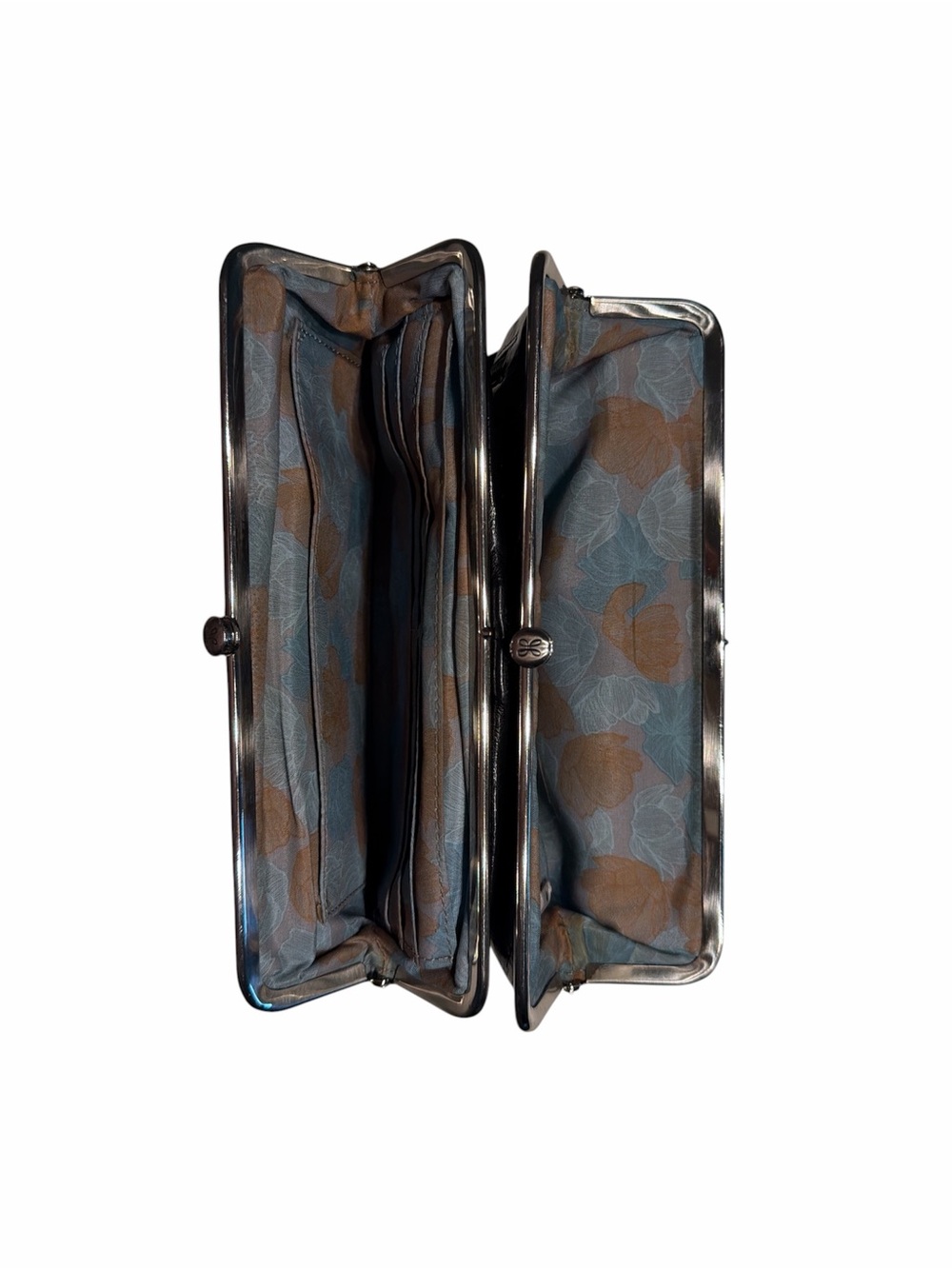 Hobo Classic Black Leather Kiss-Lock Clutch - Picture 8 of 9